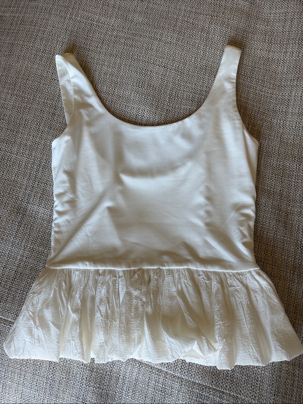 White Peplum Tank Top